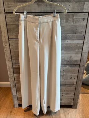 Express Stylist Wide-Leg Cream Womens Pants